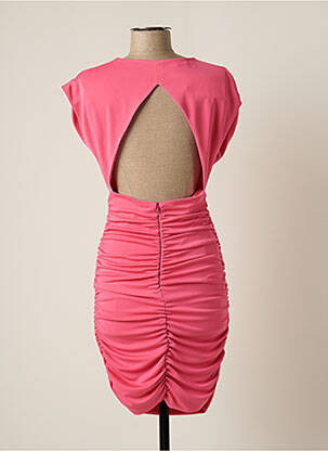 Robe mi-longue manches courtes manches courtes rose CARLA RUIZ femme