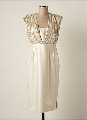 Robe mi-longue sans manche sans manche beige EDAS femme