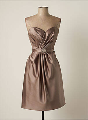 Robe mi-longue sans manche sans manche marron FASHION NEW YORK femme