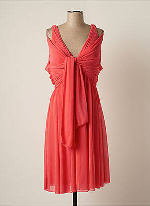 Robe mi-longue coupe fluide sans manche rose CARLA RUIZ femme
