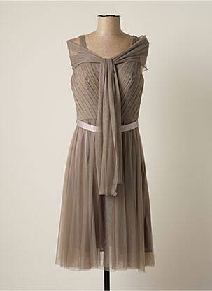 Robe mi-longue coupe fluide sans manche gris CARLA RUIZ femme