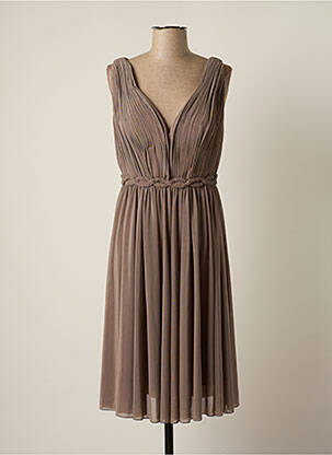 Robe mi-longue coupe fluide sans manche gris CARLA RUIZ femme