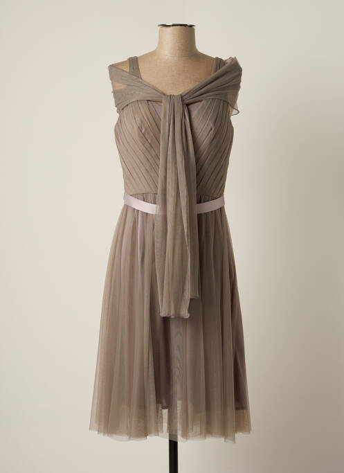 Robe mi-longue coupe fluide sans manche gris CARLA RUIZ femme