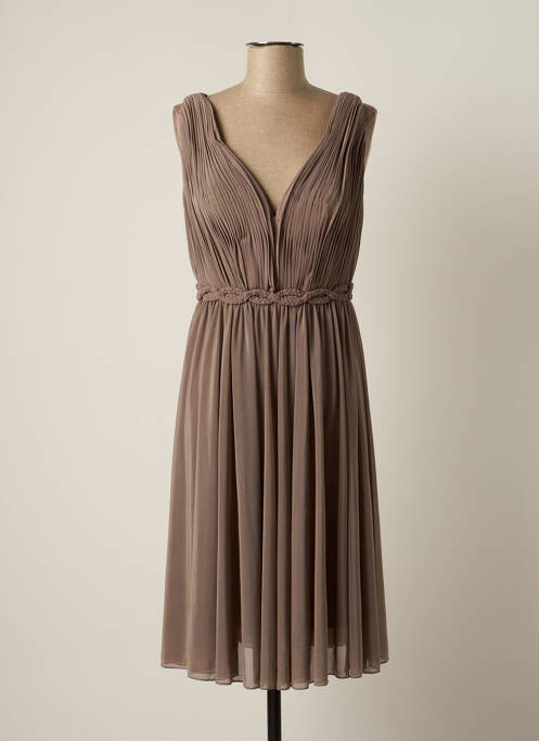 Robe mi-longue coupe fluide sans manche gris CARLA RUIZ femme