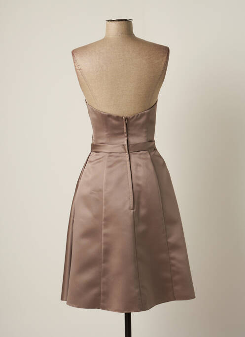 Robe mi-longue marron FASHION NEW YORK pour femme