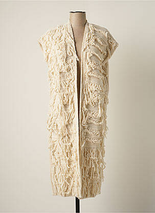 Gilet manches courtes coupe droite beige EDAS femme