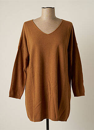 Robe pull col v manches longues marron EDAS femme