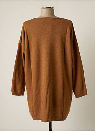 Robe pull resserrée sur le bas manches longues marron EDAS femme