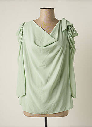 Blouse légère et transparente manches longues vert EDAS femme