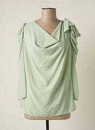 Blouse légère et transparente manches longues vert EDAS femme