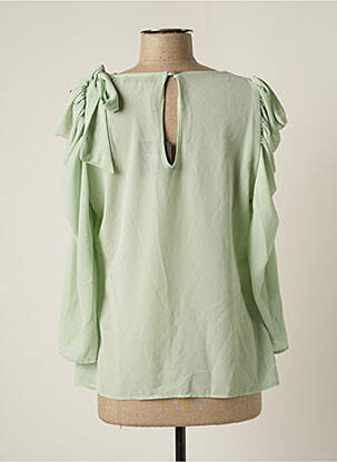 Blouse légère et transparente manches longues vert EDAS femme