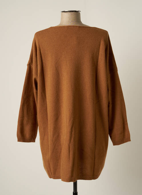Robe pull col v manches longues marron EDAS femme