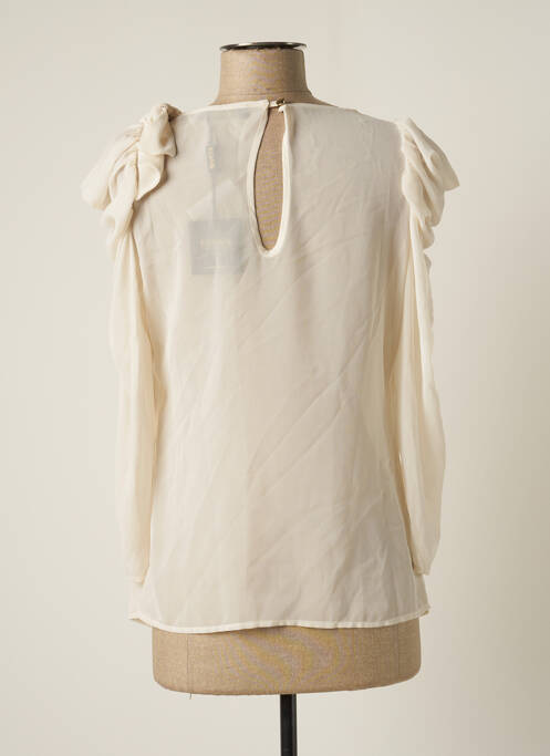 Blouse fermeture boutonnée au dos manches longues beige EDAS femme