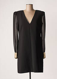 Robe mi-longue coupe fluide manches longues noir CARLA RUIZ femme