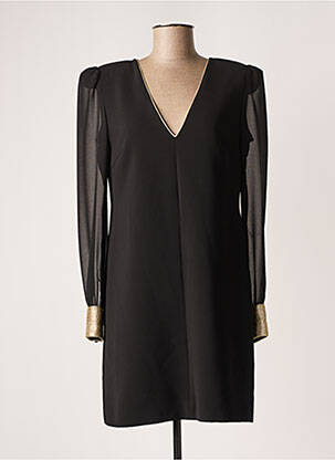 Robe mi-longue coupe fluide manches longues noir CARLA RUIZ femme