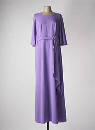 Robe longue coupe fluide manches 3/4 violet CARLA RUIZ femme