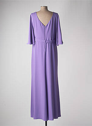Robe longue coupe fluide manches 3/4 violet CARLA RUIZ femme
