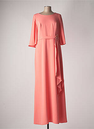 Robe longue coupe fluide manches 3/4 orange CARLA RUIZ femme