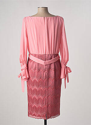 Robe mi-longue manches longues manches longues rose CARLA RUIZ femme