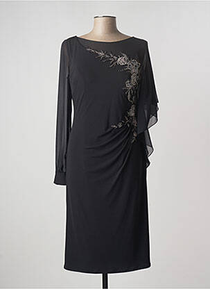 Robe mi-longue manches longues manches longues noir MARFIL femme