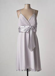 Robe mi-longue fermeture zippée au dos fines bretelles gris FASHION NEW YORK femme