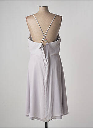 Robe mi-longue fermeture zippée au dos fines bretelles gris FASHION NEW YORK femme