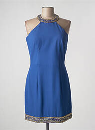 Robe courte fermeture zippée au dos sans manche bleu GRAND SOIR femme