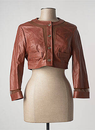 Veste simili cuir coupe cintrée marron EDAS femme