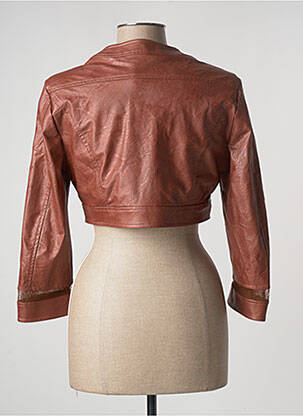 Veste simili cuir coupe cintrée marron EDAS femme