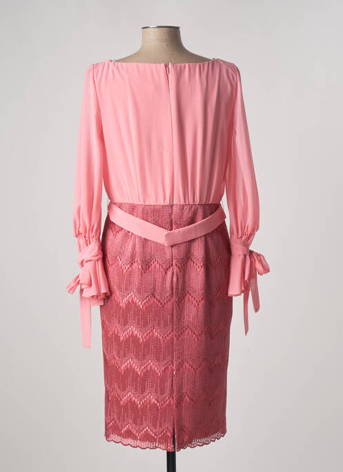Robe mi-longue manches longues manches longues rose CARLA RUIZ femme