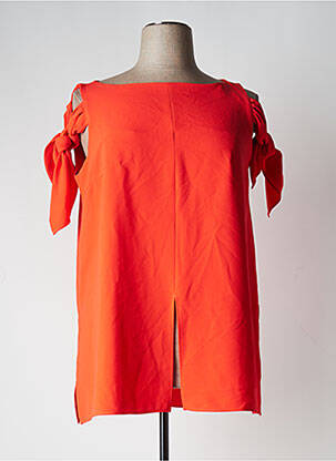 Tunique manches courtes tissage crêpe orange ARGGIDO femme