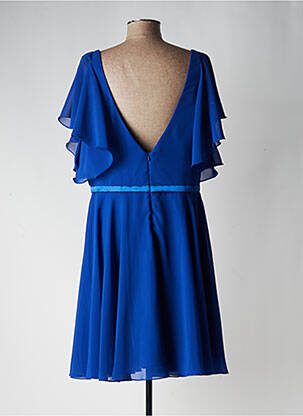 Robe courte coupe fluide manches courtes bleu FASHION NEW YORK femme