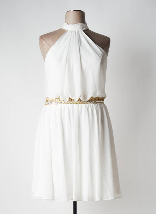 Robe mi-longue coupe fluide sans manche blanc GRAND S2 femme