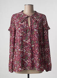 Blouse imprimé fleurs manches longues rouge JULIE GUERLANDE femme