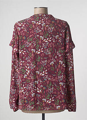 Blouse imprimé fleurs manches longues rouge JULIE GUERLANDE femme