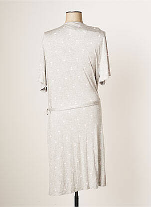 Robe de chambre col cache-coeur gris LOHE femme
