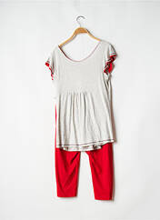 Pyjama rouge VANIA pour femme seconde vue