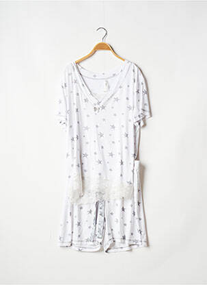 Pyjashort blanc LOHE pour femme