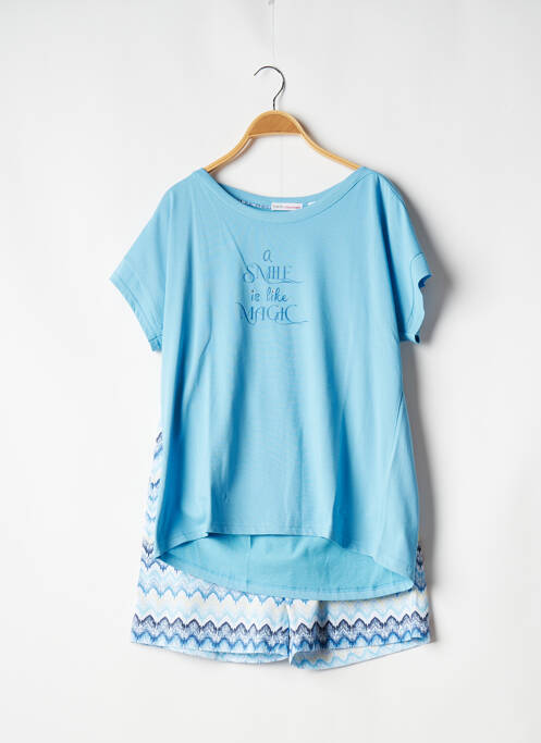 Pyjashort bleu HAJO pour femme