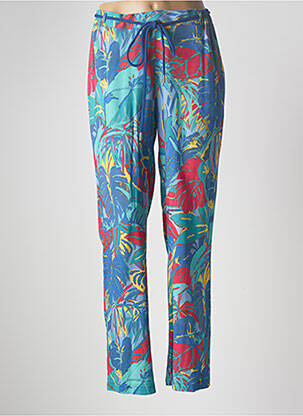 Pantalon droit tissage popeline taille normale bleu DIANE LAURY femme