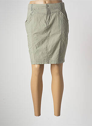 Jupe mi-longue stretch vert GEVANA femme