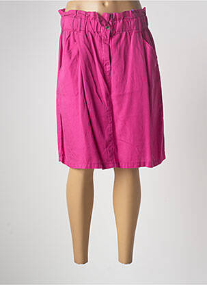 Jupe mi-longue taille haute rose JULIE GUERLANDE femme