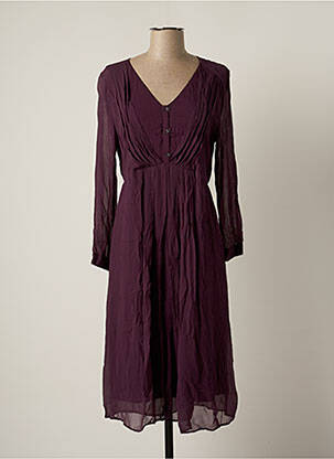 Robe mi-longue manches longues manches longues violet NOA NOA femme