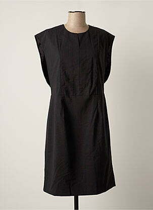Robe mi-longue fermeture zippée au dos manches courtes noir NOA NOA femme