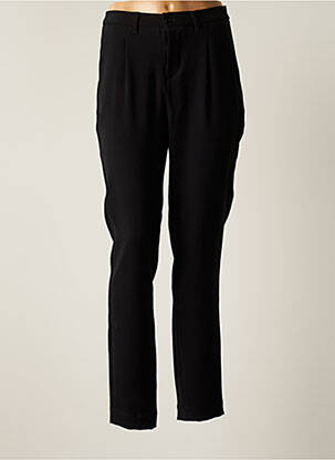 Pantalon slim tissage popeline taille normale noir DENIM STUDIO femme