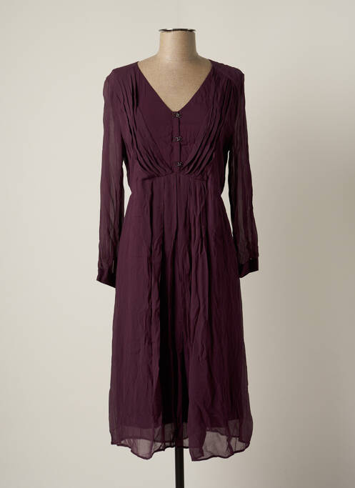 Robe mi-longue manches longues manches longues violet NOA NOA femme