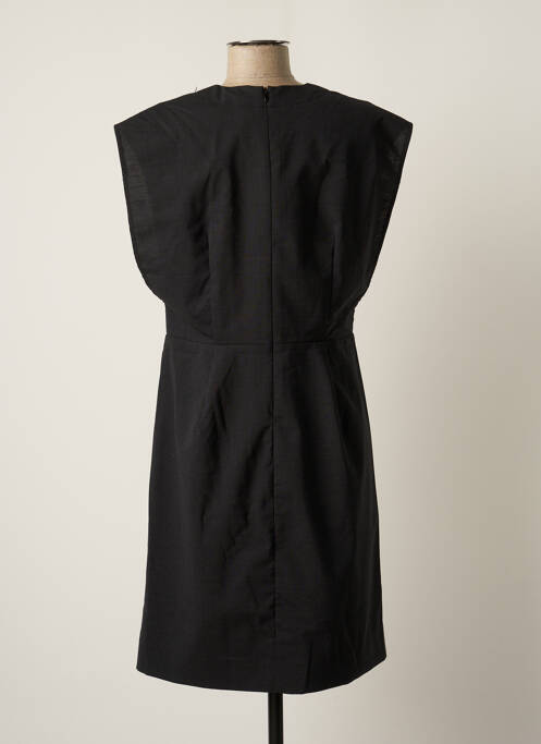 Robe mi-longue fermeture zippée au dos manches courtes noir NOA NOA femme