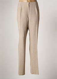 Pantalon droit fermeture zippée sous rabat boutonné taille normale beige GEVANA femme