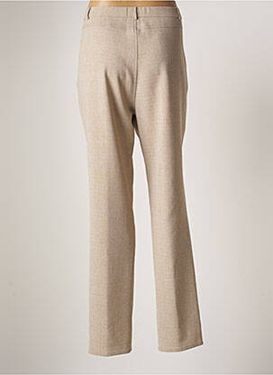 Pantalon droit fermeture zippée sous rabat boutonné taille normale beige GEVANA femme