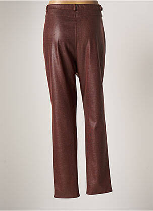 Pantalon droit fermeture zippée sous rabat boutonné taille normale marron GEVANA femme